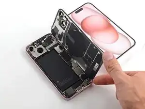 Rimozione del vetro posteriore dell'iPhone 15