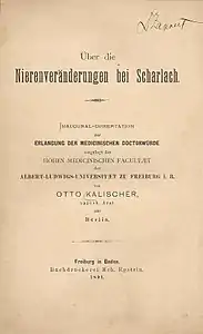 Otto Kalischer wrote a doctoral thesis on scarlet fever in 1891.