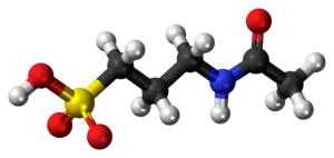 Ball-and-stick model of the acamprosate molecule