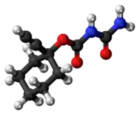 Ball-and-stick model of the clocental molecule