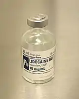 Lidocaine hydrochloride 1% solution for injection