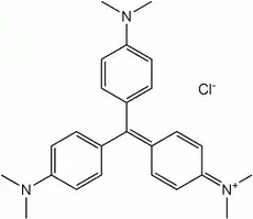 Kekulé, skeletal formula of a crystal violet minor tautomer