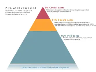 The severity of diagnosed cases in China