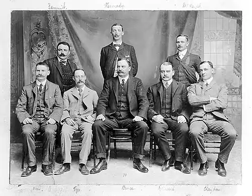 David Bruce (centre), with members of the Mediterranean Fever Commission (Brucellosis)