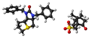 Ball-and-stick models of the component ions of trimetaphan camsilate