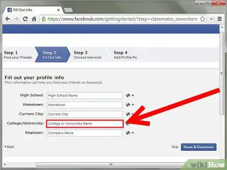 Immagine titolata Create a Facebook Profile Step 4