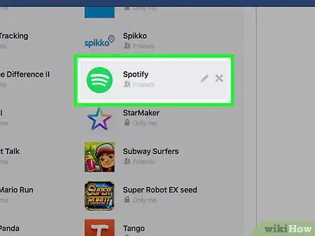 Immagine titolata Remove Spotify from Facebook Step 22