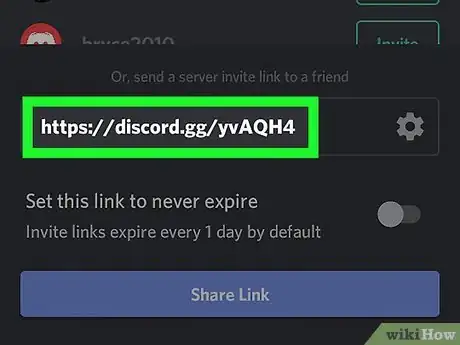 Immagine titolata Invite People to a Discord Server on Android Step 9