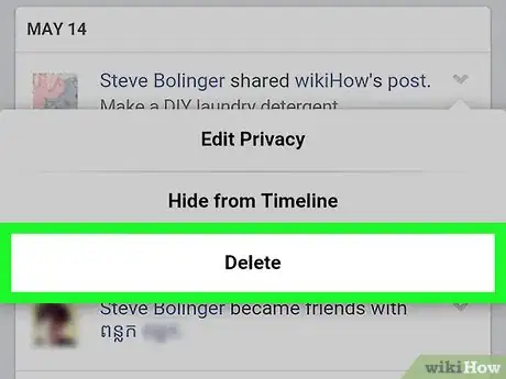 Immagine titolata Delete All Old Facebook Posts on Android Step 7