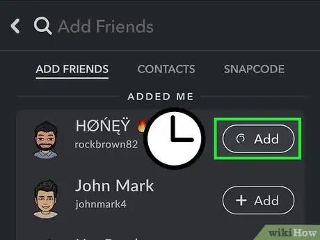 Immagine titolata Add Friends on Snapchat Step 7