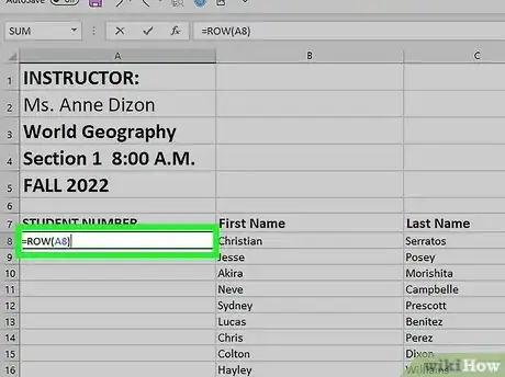 Immagine titolata Add Autonumber in Excel Step 2