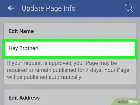 Immagine titolata Edit a Facebook Page Name on Android Step 7