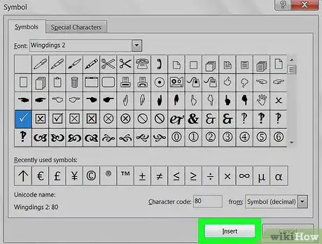 Immagine titolata Insert a Check Mark in Excel Step 9