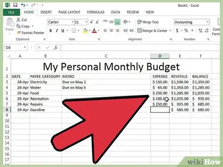 Immagine titolata Track your Bills in Microsoft Excel Step 12