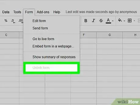 Immagine titolata Unlink a Form on Google Sheets on PC or Mac Step 4