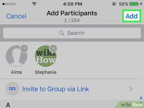Immagine titolata Invite Users to a Group Chat on WhatsApp Step 7