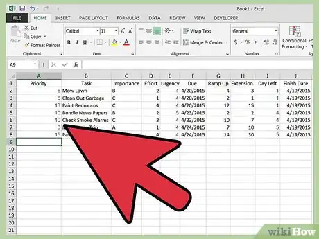 Immagine titolata Manage Priorities with Excel Step 11