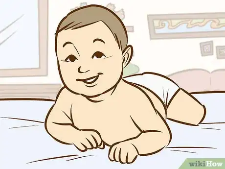 Immagine titolata Teach a Baby to Crawl Step 1