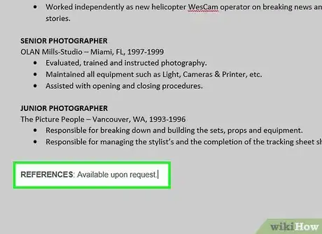 Immagine titolata Create a Photography Resume Step 15