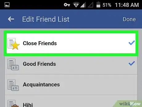 Immagine titolata Edit Your Friends List on the Facebook App on Android Step 6