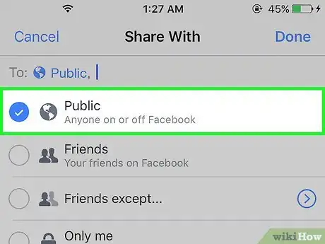 Immagine titolata Make a Facebook Post Public Step 5