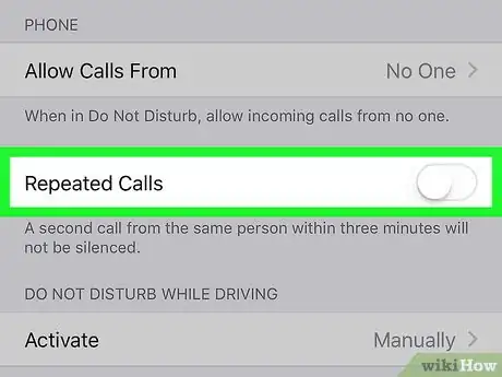 Immagine titolata Block All Incoming Calls on iPhone or iPad Step 7