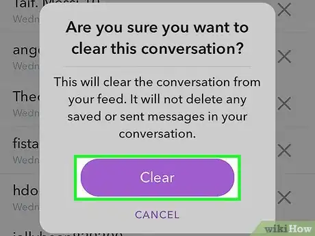 Immagine titolata Delete a Conversation on Snapchat Step 6