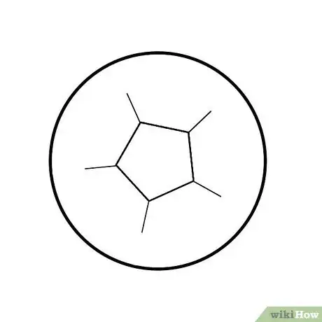 Immagine titolata 04 Draw lines from each point on the pentagon by drawing them towards the circumference of the circle. Step 04 1