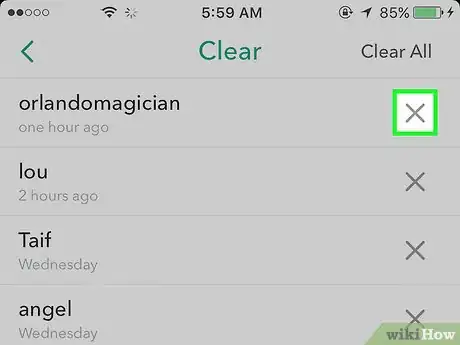 Immagine titolata Delete a Conversation on Snapchat Step 5