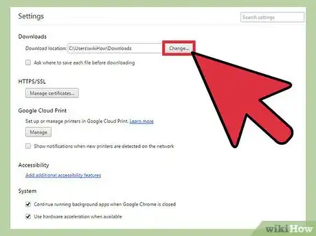 Immagine titolata Change Google Chrome Downloads Settings Step 5