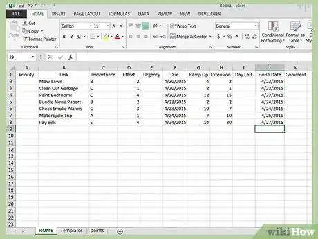 Immagine titolata Manage Priorities with Excel Step 8
