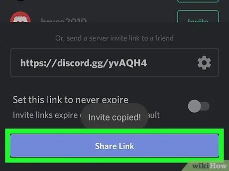 Immagine titolata Invite People to a Discord Server on Android Step 10