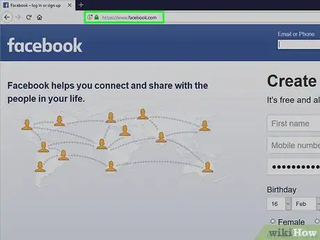 Immagine titolata Make a Single Name Account on Facebook Step 1