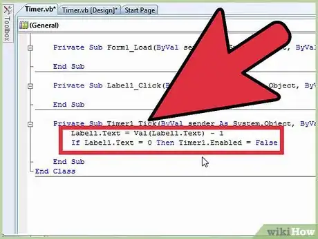 Immagine titolata Add a Timer in Visual Basic Step 5