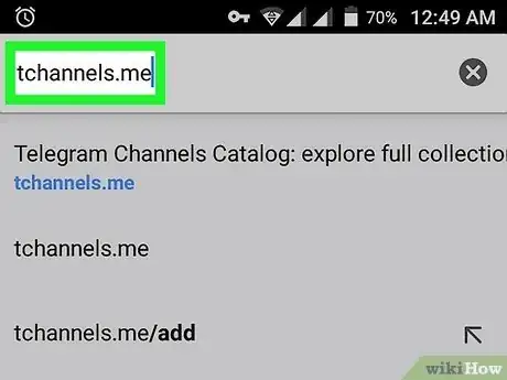Immagine titolata Join a Telegram Channel on Android Step 1