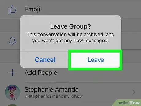 Immagine titolata Delete a Group on Facebook Messenger Step 11
