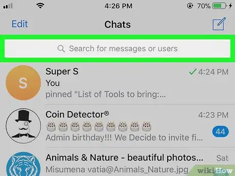 Immagine titolata Join a Telegram Channel on iPhone or iPad Step 4