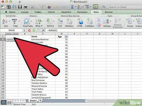 Immagine titolata Create a Random Sample in Excel Step 3