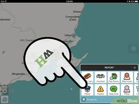 Immagine titolata Report Police Activity in Your Area Using Waze on iPhone Step 4