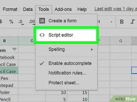 Immagine titolata Run a Script on Google Sheets Step 4