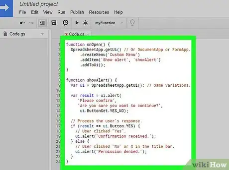 Immagine titolata Run a Script on Google Sheets Step 5