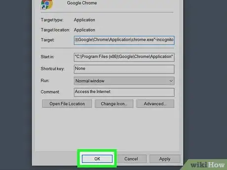 Immagine titolata Open Incognito Mode by Default in Google Chrome (Windows) Step 4