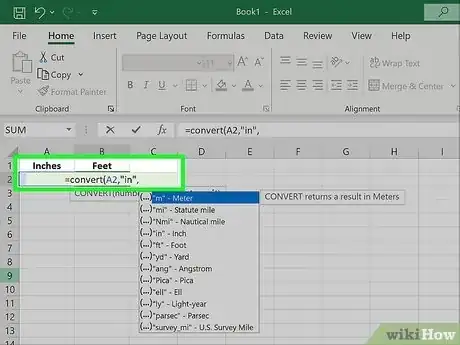 Immagine titolata Convert Measurements Easily in Microsoft Excel Step 7
