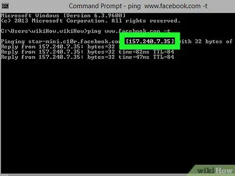 Immagine titolata Find IP Address of Facebook Step 4