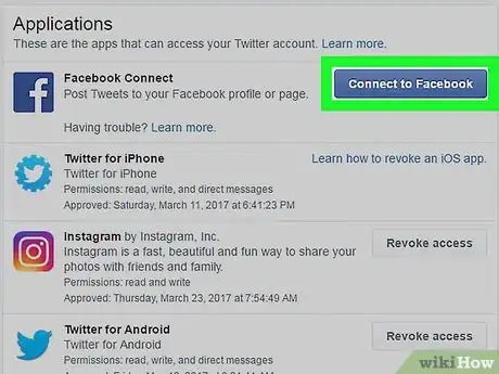 Immagine titolata Link Twitter to Facebook Step 5