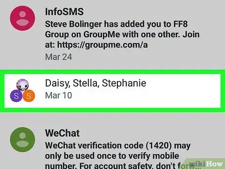 Immagine titolata Leave a Group Text on Android Step 2