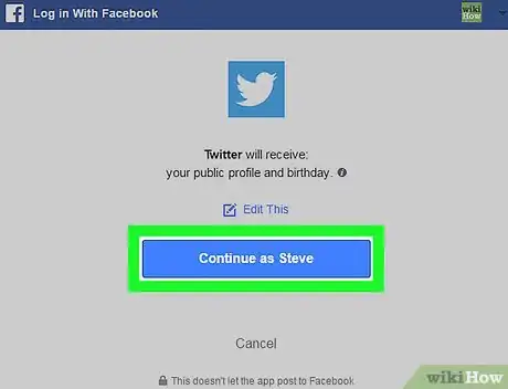 Immagine titolata Link Twitter to Facebook Step 8