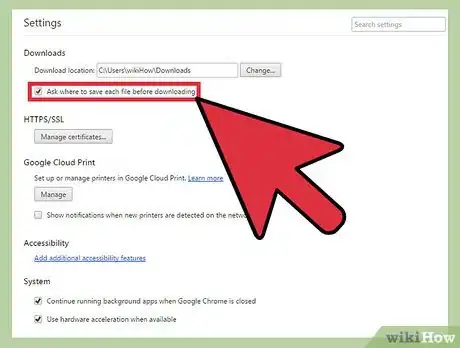 Immagine titolata Change Google Chrome Downloads Settings Step 6