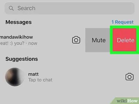 Immagine titolata Delete a Message on Instagram Step 4