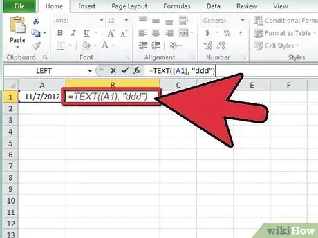 Immagine titolata Calculate the Day of the Week in Excel Step 2